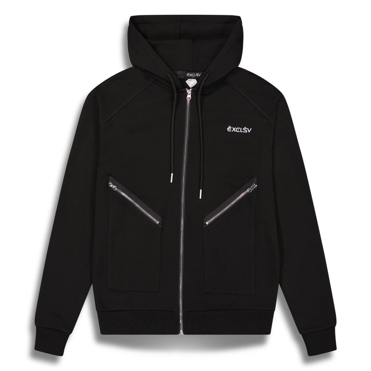 Black Zip-Up Hoodie - EXCLSV