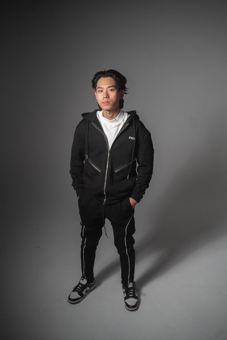 Black Zip-Up Hoodie - EXCLSV
