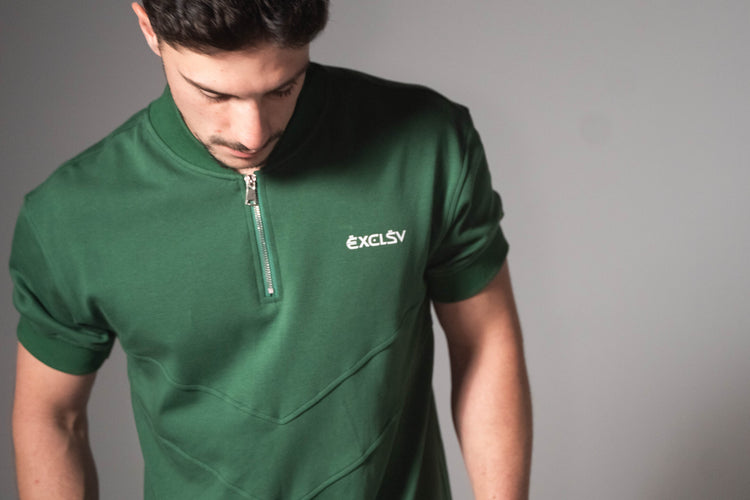 Green Baseball Collar Polo - EXCLSV
