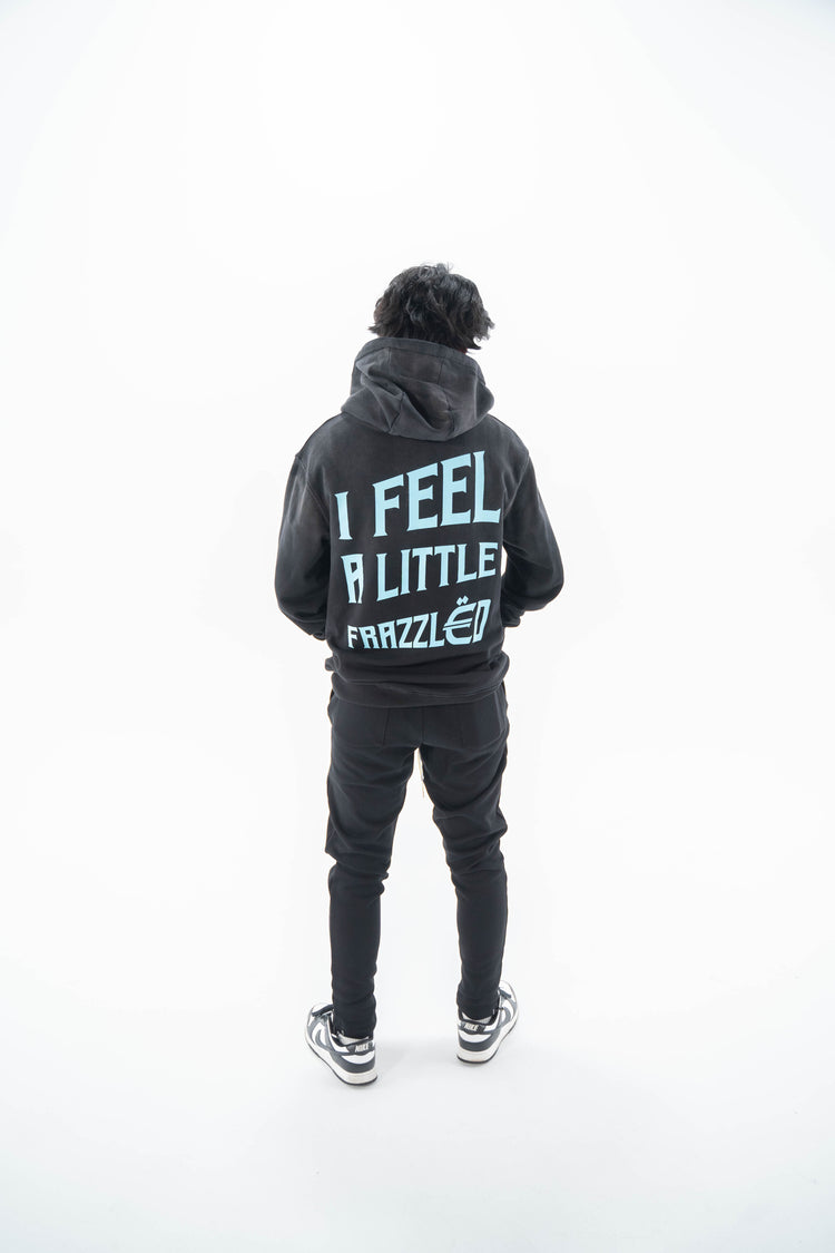 Black Washed Frazzled Hoodie - EXCLSV