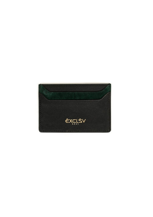 Black & Green Leather Card Holder - EXCLSV