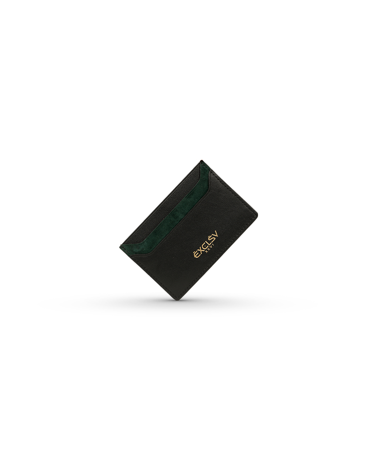 Black & Green Leather Card Holder - EXCLSV