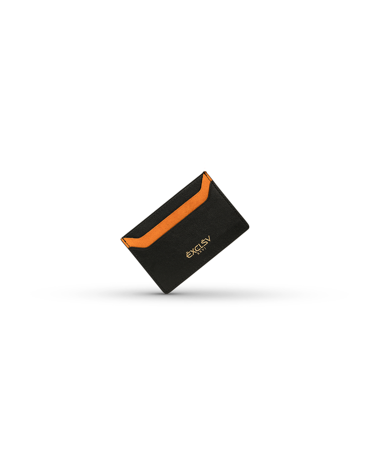 Black & Yellow Leather Card Holder - EXCLSV