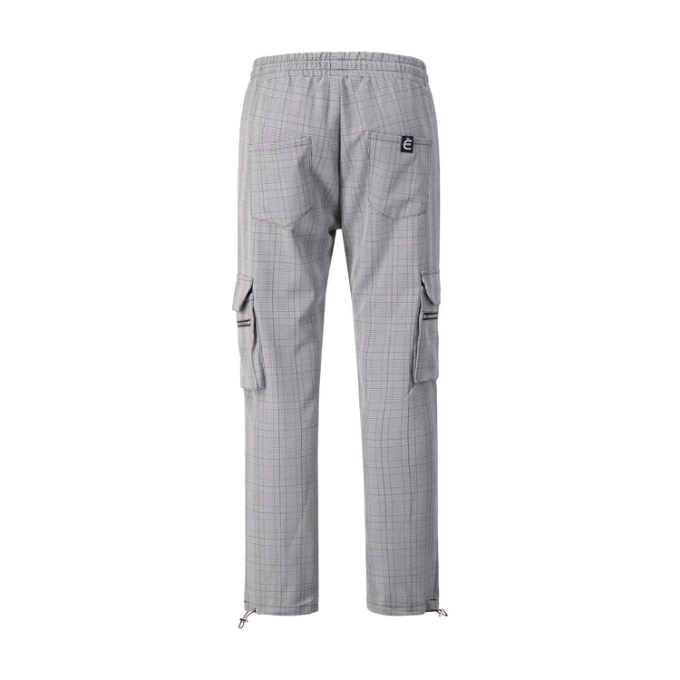 Grey Plaid Cargo Pants - EXCLSV
