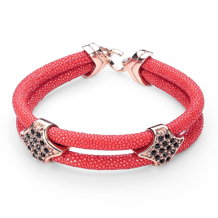 Red Stingray Bracelet/ Gold Plated Accent - EXCLSV