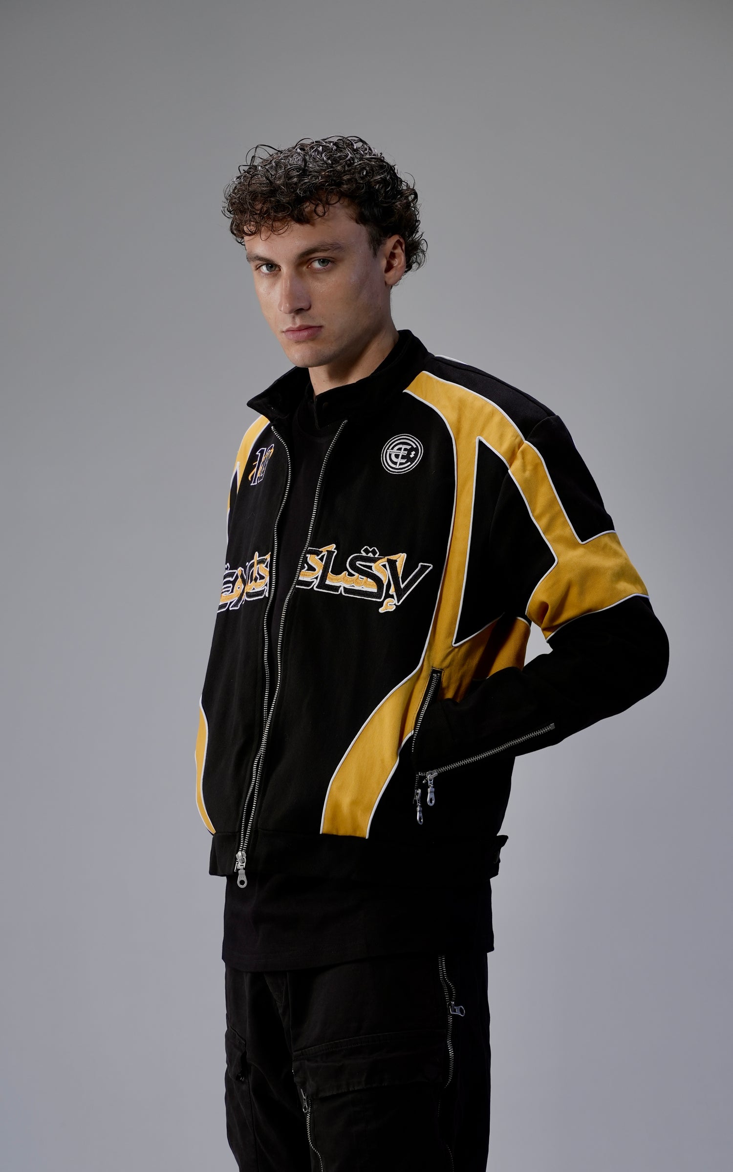Black & Yellow Scorpion Moto Jacket - EXCLSV