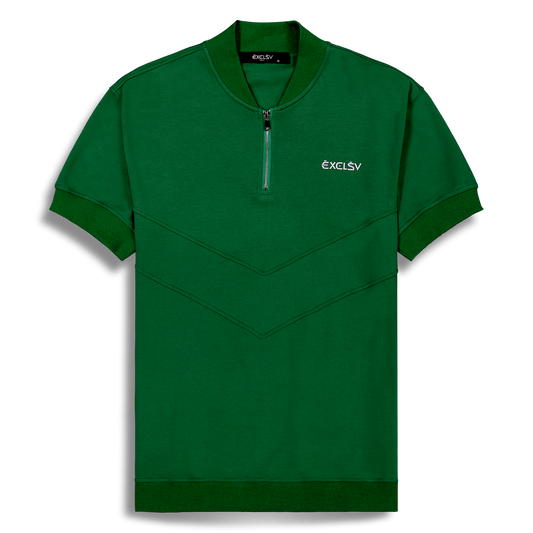 Green Baseball Collar Polo - EXCLSV
