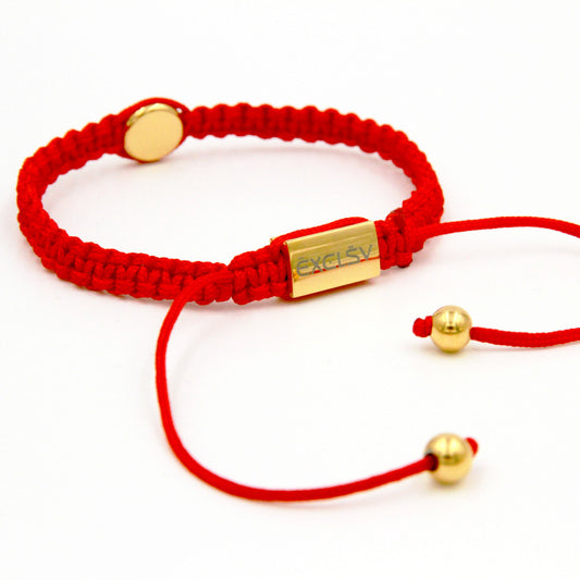 Red  Macrame Braided Bracelet - EXCLSV