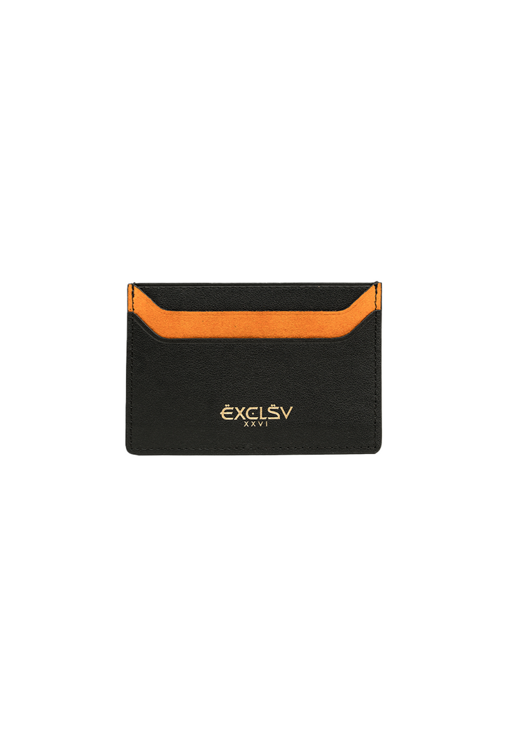 Black & Yellow Leather Card Holder - EXCLSV